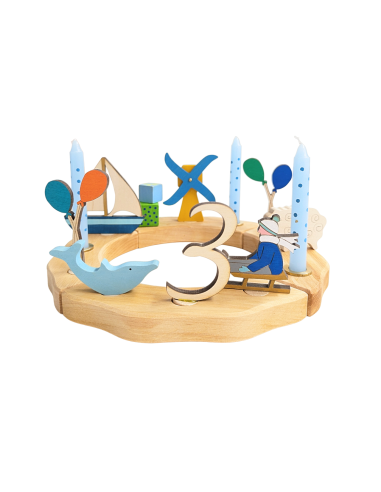 Cijfer 3 naturel steker