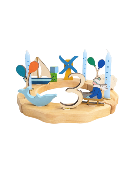 Cijfer 3 naturel steker