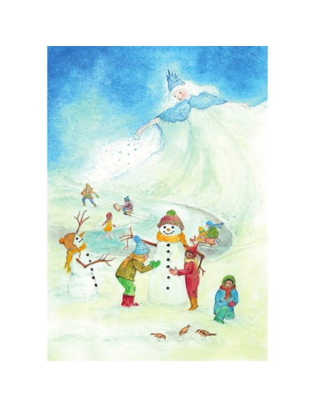 Ansichtkaart sneeuwpop Margo Heine