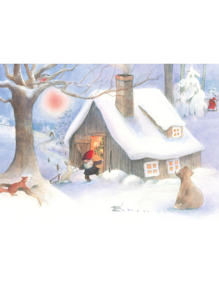 Ansichtkaart kerst huis Wilfried Strüning