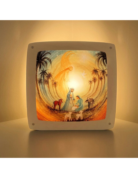 Kerststal plaat voor in de seizoenslamp Bijdehansje