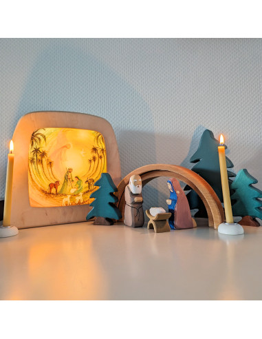 Kerststal plaat voor in de seizoenslamp...