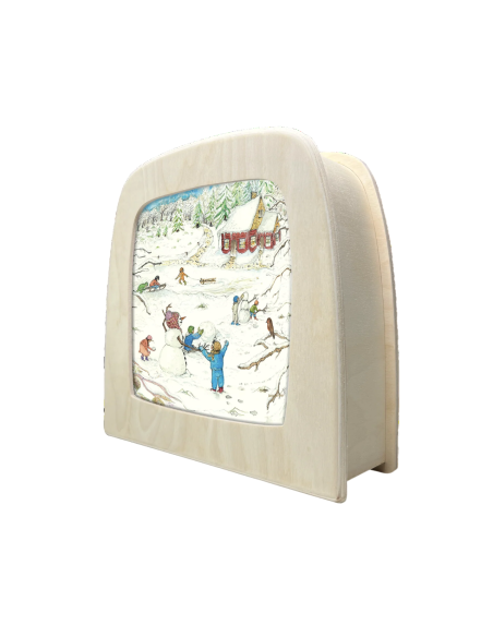 Sneeuwpret plaat voor seizoenslamp Eentje van Margo