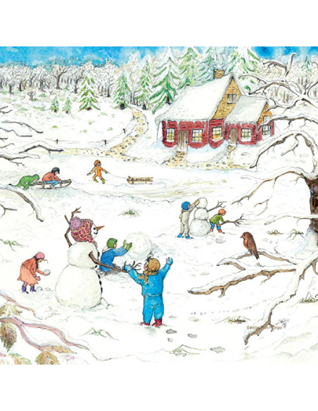 Sneeuwpret plaat voor seizoenslamp Eentje van Margo