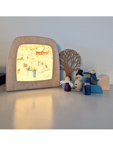 Sneeuwpret plaat voor seizoenslamp Eentje van...