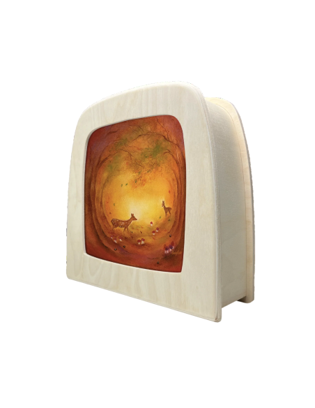 Hertjes in bos plaat voor seizoenslamp Baukje Exler