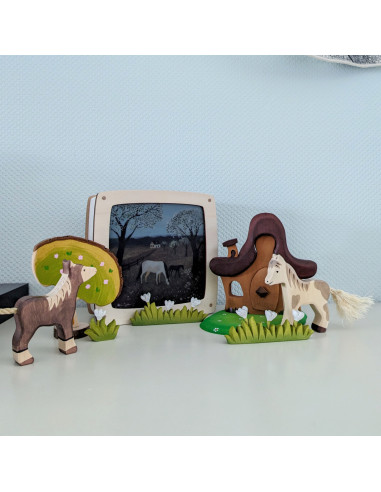 Lente paardenweide plaat voor seizoenslamp...