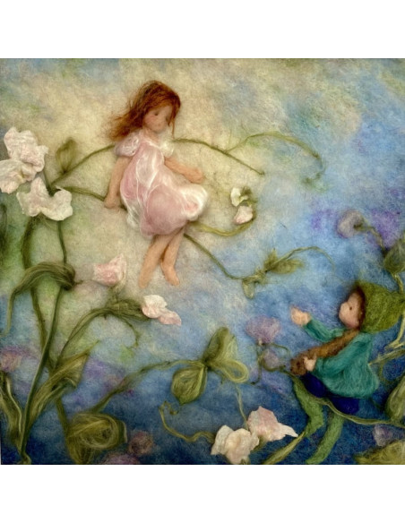 Bloemenkinderen plaat voor seizoenslamp Ann Galland