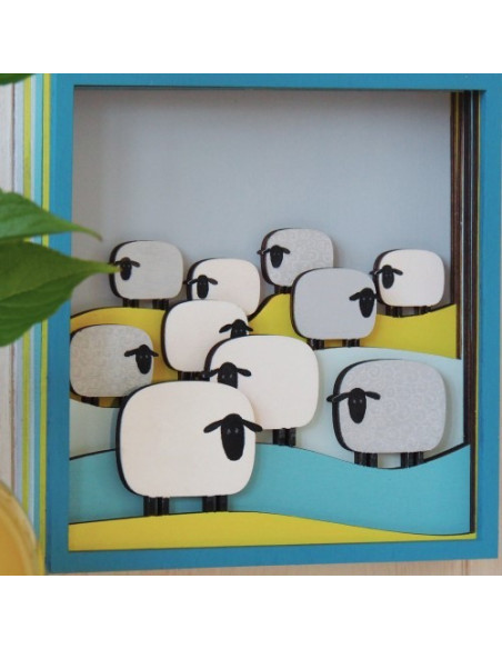 3D schapen schilderij