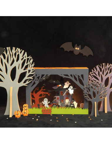 3D Halloween tafereel