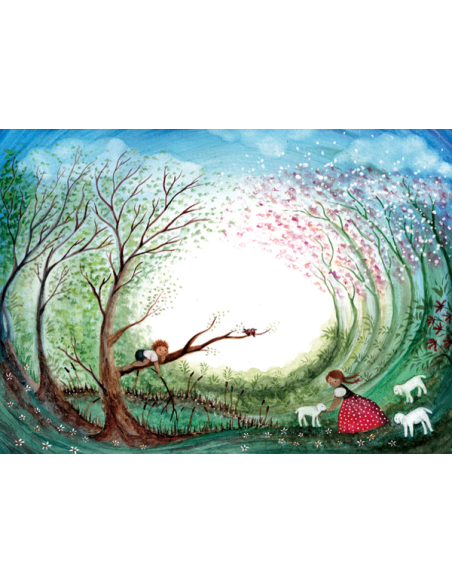 Ansichtkaart lentetijd Bijdehansje