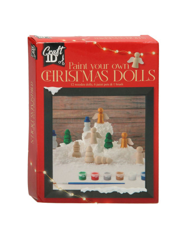 Miniatuur kerst peg doll set