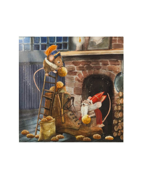 Sinterklaas plaat voor in seizoenslamp Iris Esther