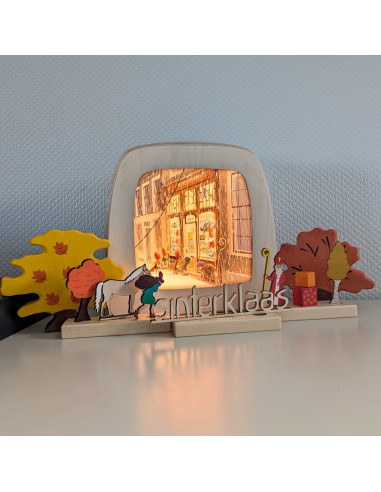 Sinterklaas in speelgoedwinkel plaat voor...