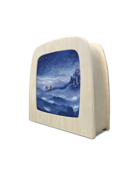 Jozef en Maria onderweg plaat voor seizoenslamp Baukje Exler