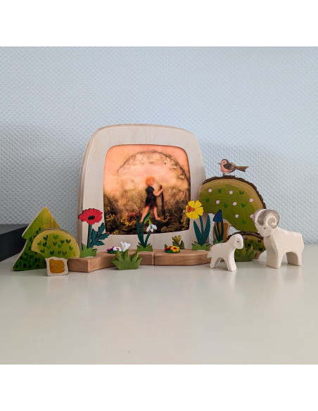 Lente wandeling plaat voor seizoenslamp Het Wol Feetje