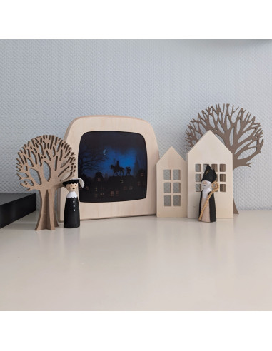 Sinterklaas op dak plaat voor seizoenslamp...