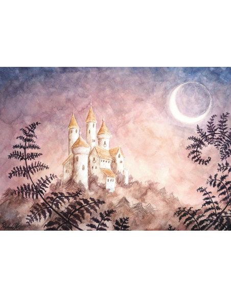 Ansichtkaart winters kasteel Raphaela Berendt