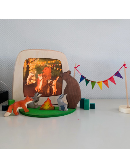 Feest in bos plaat voor seizoenslamp Lotte Drouwen