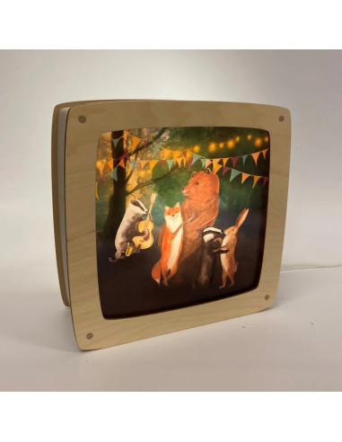 Feest in bos plaat voor seizoenslamp Lotte Drouwen