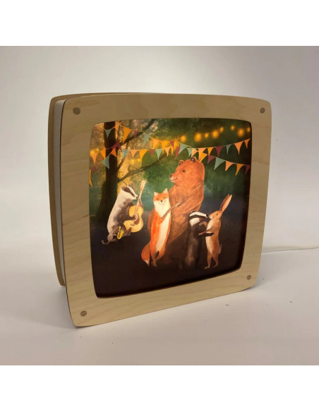 Feest in bos plaat voor seizoenslamp Lotte Drouwen