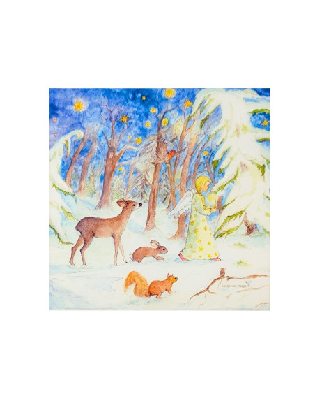 Kerstengel plaat voor seizoenslamp Eentje van Margo