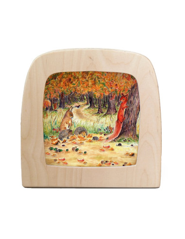 Herfstdieren bos plaat voor seizoenslamp Eentje...