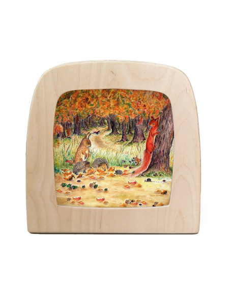 Herfstdieren bos plaat voor seizoenslamp Eentje van Margo