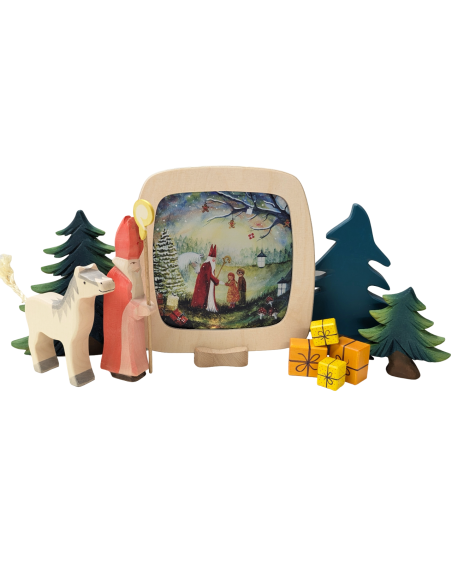 Sint in bos plaat voor seizoenslamp Bijdehansje