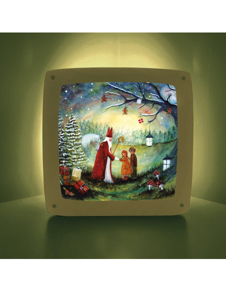 Sint in bos plaat voor seizoenslamp Bijdehansje