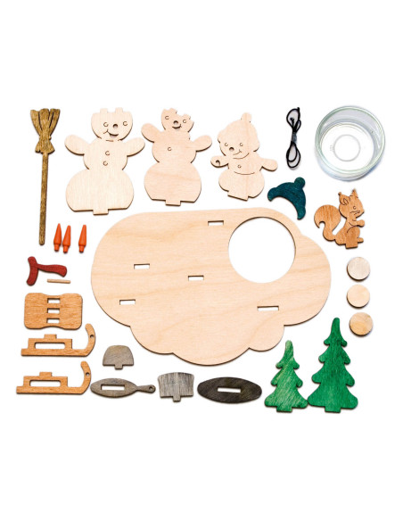 Knutselset sneeuwpop lichtje