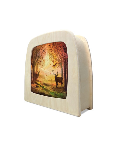 Hertjes in bos plaat voor seizoenslamp Vogel Geluk