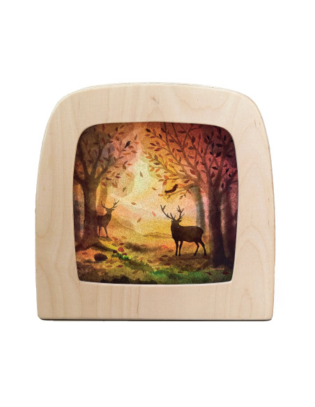 Hertjes in bos plaat voor seizoenslamp Vogel Geluk