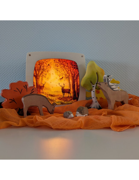 Hertjes in bos plaat voor seizoenslamp Vogel Geluk