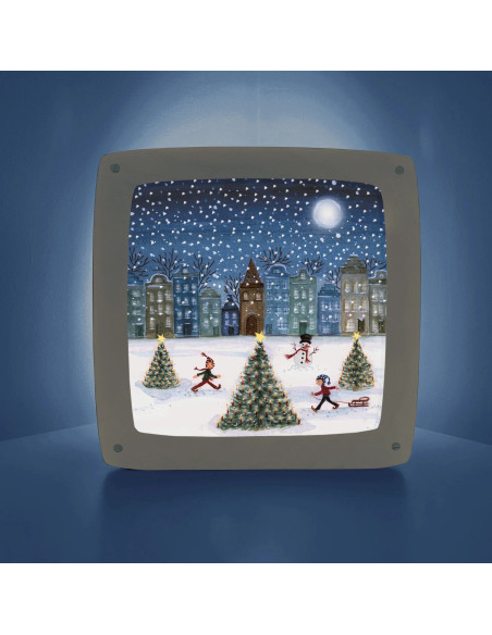 Schaatsen winter plaat voor seizoenslamp Bijdehansje