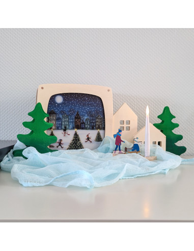 Schaatsen winter plaat voor seizoenslamp...