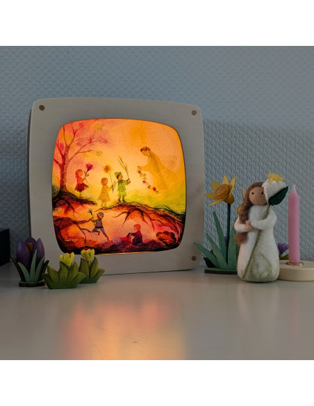 Lente kinderen plaat voor seizoenslamp Vogel Geluk