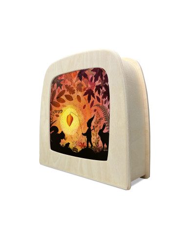 Lantaarn in bos plaat voor seizoenslamp Vogel...