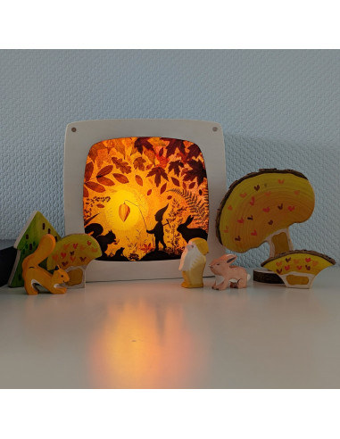 Lantaarn in bos plaat voor seizoenslamp Vogel...