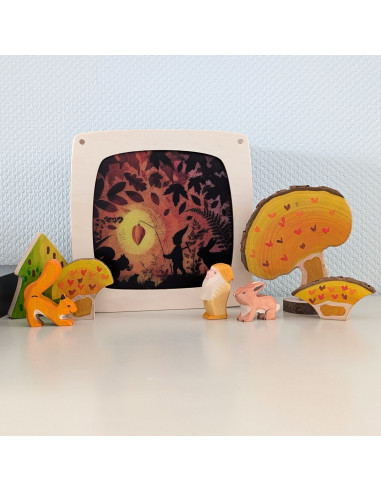 Lantaarn in bos plaat voor seizoenslamp Vogel...