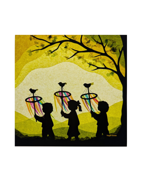 Palmpasen plaat voor seizoenslamp Vogel Geluk