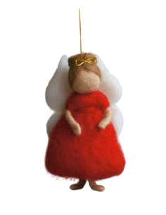 Vilten engel hanger rood