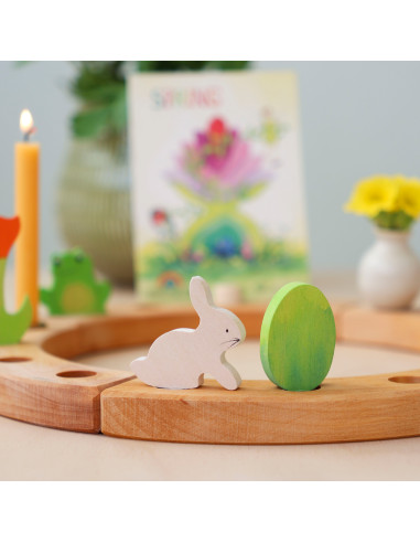 Paasei + paashaas steker groen