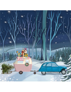 Ansichtkaart kerst trektocht Sabina Comizzi