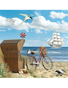 Ansichtkaart strandleven Barbara Behr