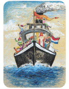Ansichtkaart pakjesboot Kirsten Beuker