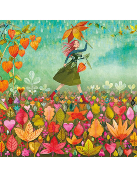 Ansichtkaart herfstmeisje Mila Marquis