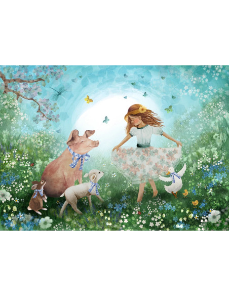 Ansichtkaart lente dansje Bijdehansje