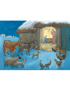 Ansichtkaart kerststal Molly Brett