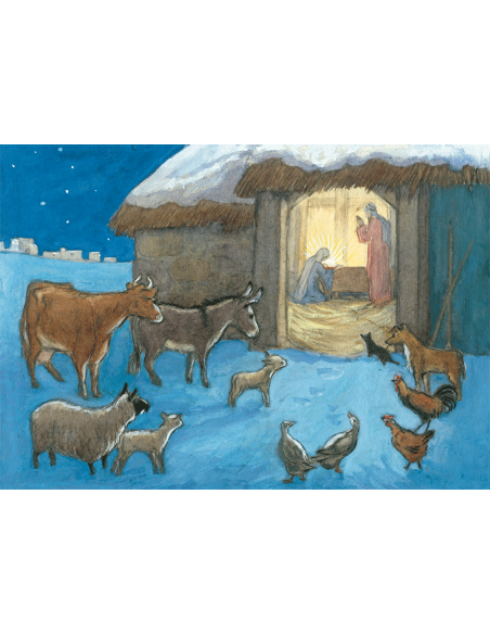 Ansichtkaart kerststal Molly Brett